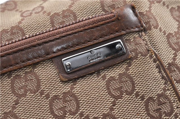 Authentic GUCCI Vintage Shoulder Bag Purse GG Canvas Leather 0014198 Brown 0150G