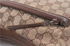 Authentic GUCCI Vintage Shoulder Bag Purse GG Canvas Leather 0014198 Brown 0150G