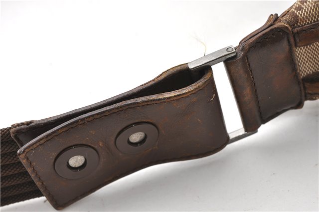 Authentic GUCCI Vintage Shoulder Bag Purse GG Canvas Leather 0014198 Brown 0150G