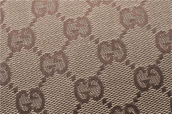 Authentic GUCCI Vintage Shoulder Bag Purse GG Canvas Leather 0014198 Brown 0150G