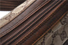 Authentic GUCCI Vintage Shoulder Bag Purse GG Canvas Leather 0014198 Brown 0150G