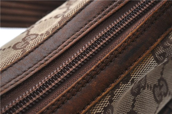 Authentic GUCCI Vintage Shoulder Bag Purse GG Canvas Leather 0014198 Brown 0150G