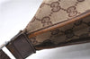 Authentic GUCCI Vintage Shoulder Bag Purse GG Canvas Leather 0014198 Brown 0150G