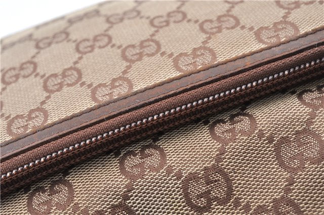 Authentic GUCCI Vintage Shoulder Bag Purse GG Canvas Leather 0014198 Brown 0150G