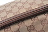 Authentic GUCCI Vintage Shoulder Bag Purse GG Canvas Leather 0014198 Brown 0150G