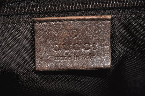 Authentic GUCCI Vintage Shoulder Bag Purse GG Canvas Leather 0014198 Brown 0150G
