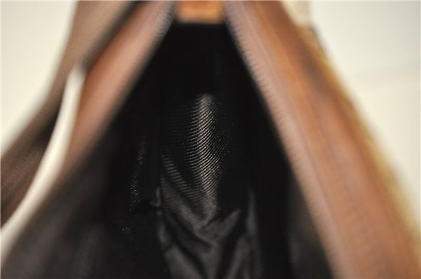 Authentic GUCCI Vintage Shoulder Bag Purse GG Canvas Leather 0014198 Brown 0150G