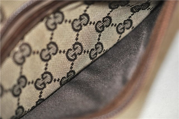 Authentic GUCCI Vintage Shoulder Bag Purse GG Canvas Leather 0014198 Brown 0150G