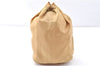 Authentic PRADA Nylon Tessuto Leather Drawstring Pouch Purse Light Brown 0151G