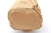 Authentic PRADA Nylon Tessuto Leather Drawstring Pouch Purse Light Brown 0151G