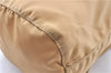 Authentic PRADA Nylon Tessuto Leather Drawstring Pouch Purse Light Brown 0151G