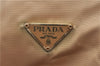 Authentic PRADA Nylon Tessuto Leather Drawstring Pouch Purse Light Brown 0151G