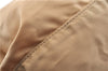 Authentic PRADA Nylon Tessuto Leather Drawstring Pouch Purse Light Brown 0151G