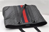 Authentic GUCCI Sherry Line Shoulder Tote Bag GG PVC Leather 495560 Black 0152G