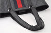 Authentic GUCCI Sherry Line Shoulder Tote Bag GG PVC Leather 495560 Black 0152G