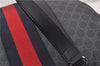Authentic GUCCI Sherry Line Shoulder Tote Bag GG PVC Leather 495560 Black 0152G