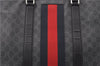Authentic GUCCI Sherry Line Shoulder Tote Bag GG PVC Leather 495560 Black 0152G