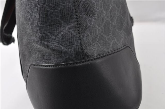 Authentic GUCCI Sherry Line Shoulder Tote Bag GG PVC Leather 495560 Black 0152G