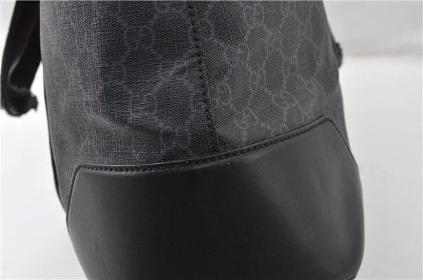 Authentic GUCCI Sherry Line Shoulder Tote Bag GG PVC Leather 495560 Black 0152G
