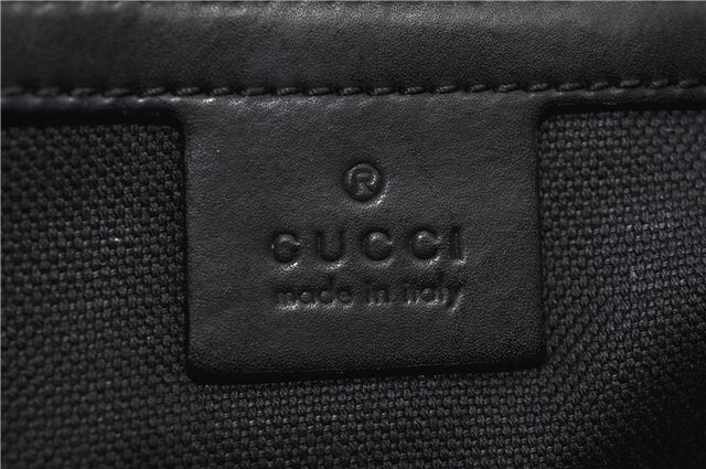 Authentic GUCCI Sherry Line Shoulder Tote Bag GG PVC Leather 495560 Black 0152G