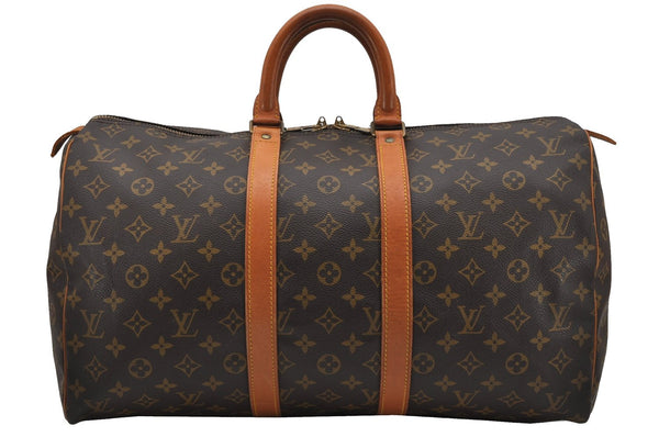 Authentic Louis Vuitton Monogram Keepall 45 Travel Boston Bag M41428 LV 0153G