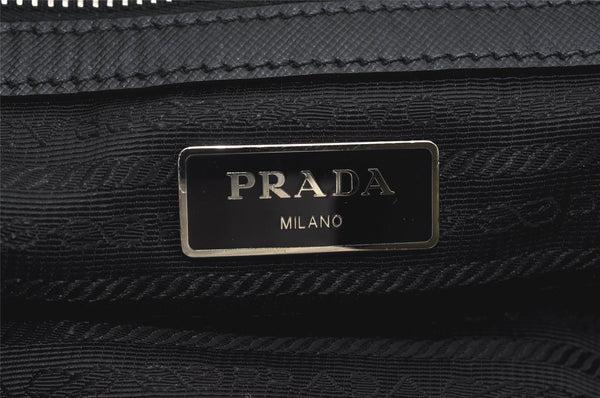 Authentic PRADA Nylon Tessuto Saffiano Leather 2WayTravel Tote Bag Black 0156I