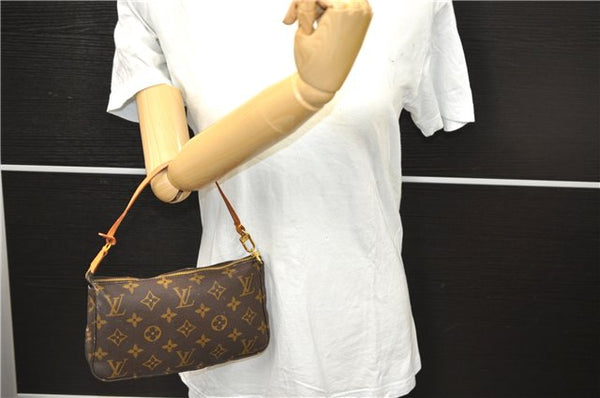 Authentic Louis Vuitton Monogram Pochette Accessoires Pouch M51980 LV 0157D