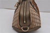 Authentic GUCCI Heart Bit 2Way Shoulder Hand Bag GG Canvas Leather Gold 0158G