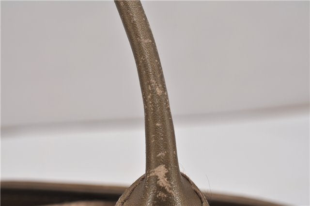 Authentic GUCCI Heart Bit 2Way Shoulder Hand Bag GG Canvas Leather Gold 0158G