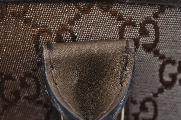 Authentic GUCCI Heart Bit 2Way Shoulder Hand Bag GG Canvas Leather Gold 0158G