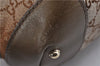 Authentic GUCCI Heart Bit 2Way Shoulder Hand Bag GG Canvas Leather Gold 0158G