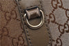Authentic GUCCI Heart Bit 2Way Shoulder Hand Bag GG Canvas Leather Gold 0158G