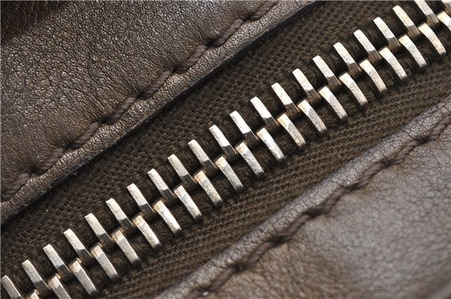 Authentic GUCCI Heart Bit 2Way Shoulder Hand Bag GG Canvas Leather Gold 0158G