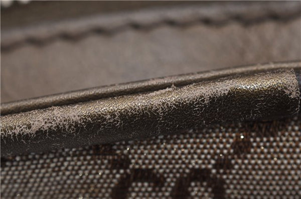 Authentic GUCCI Heart Bit 2Way Shoulder Hand Bag GG Canvas Leather Gold 0158G