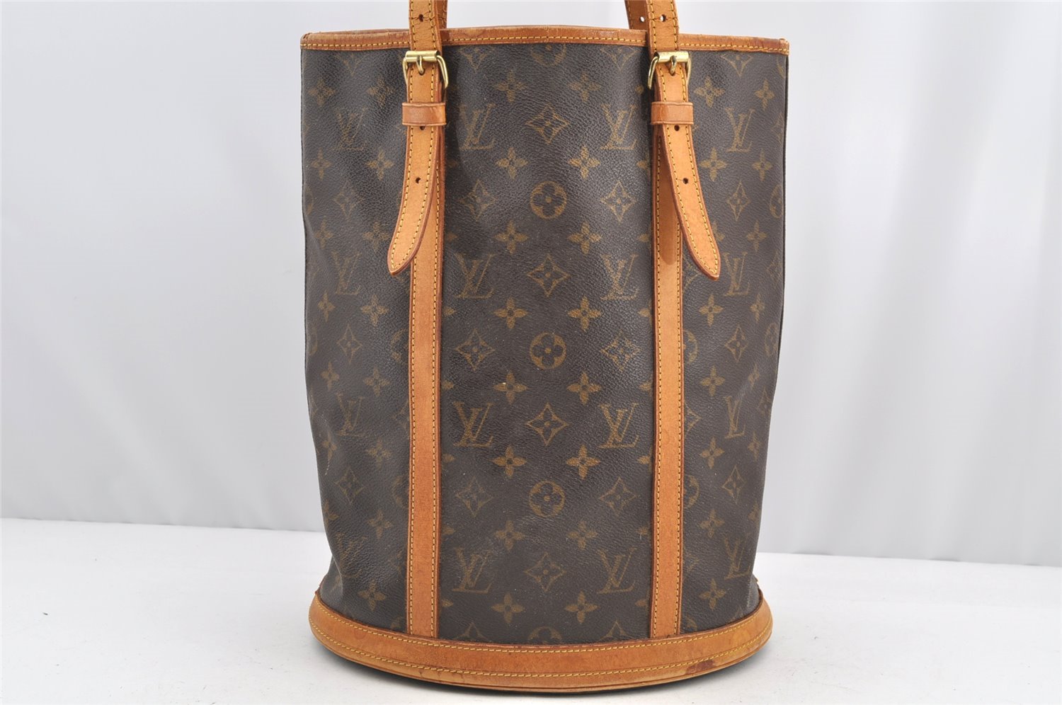 Authentic Louis Vuitton Monogram Bucket GM Shoulder Tote Bag M42236 Junk 0159I
