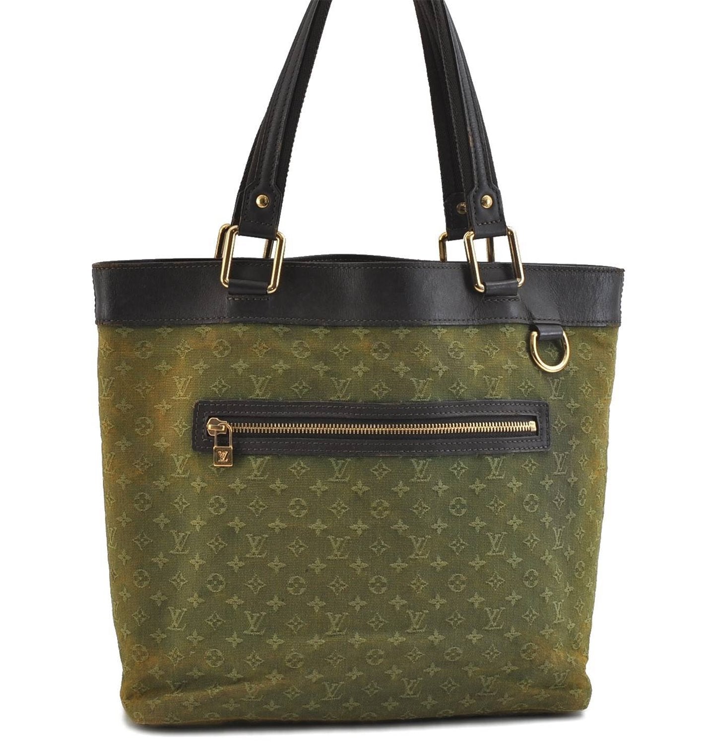 Auth Louis Vuitton Monogram Mini Lucille GM Hand Tote Bag M92681 Green LV 0166D