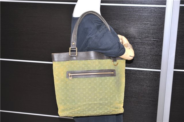 Auth Louis Vuitton Monogram Mini Lucille GM Hand Tote Bag M92681 Green LV 0166D