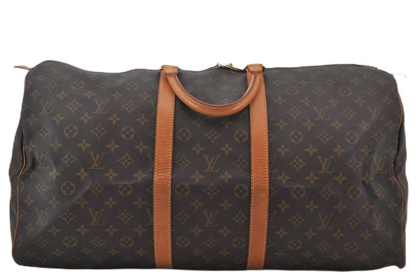 Authentic Louis Vuitton Monogram Keepall 55 Travel Boston Bag M41424 LV 0166F