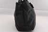 Authentic Salvatore Ferragamo Vara Ribbon Nylon Leather Hand Bag Black SF 0166I