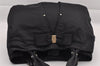 Authentic Salvatore Ferragamo Vara Ribbon Nylon Leather Hand Bag Black SF 0166I