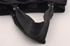 Authentic Salvatore Ferragamo Vara Ribbon Nylon Leather Hand Bag Black SF 0166I