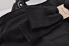 Authentic Salvatore Ferragamo Vara Ribbon Nylon Leather Hand Bag Black SF 0166I