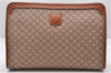 Authentic CELINE Macadam Blason Pattern Clutch Bag Purse PVC Leather Beige 0169D