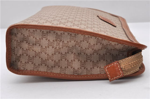 Authentic CELINE Macadam Blason Pattern Clutch Bag Purse PVC Leather Beige 0169D