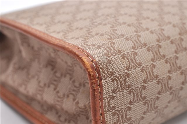 Authentic CELINE Macadam Blason Pattern Clutch Bag Purse PVC Leather Beige 0169D
