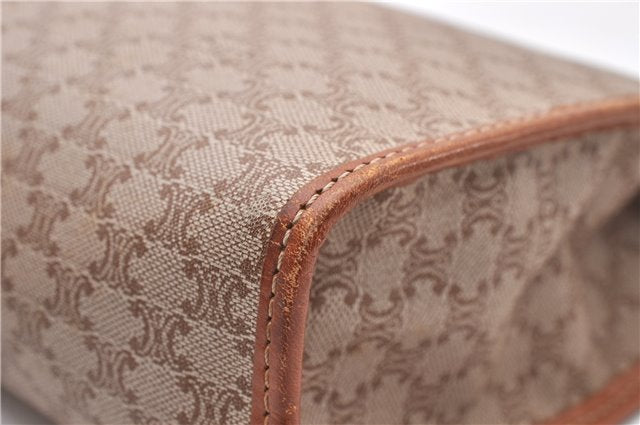 Authentic CELINE Macadam Blason Pattern Clutch Bag Purse PVC Leather Beige 0169D