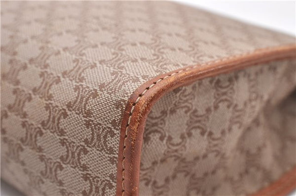 Authentic CELINE Macadam Blason Pattern Clutch Bag Purse PVC Leather Beige 0169D