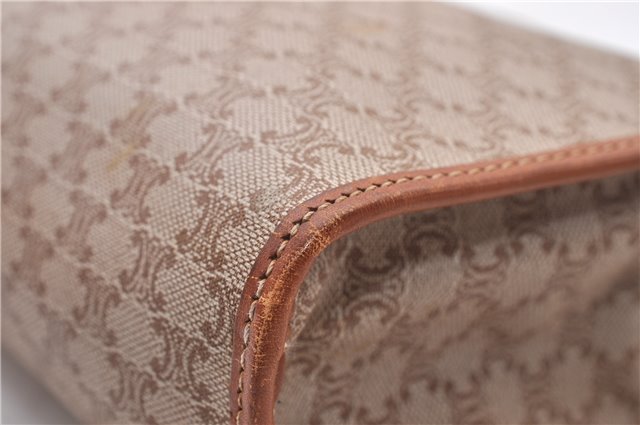 Authentic CELINE Macadam Blason Pattern Clutch Bag Purse PVC Leather Beige 0169D