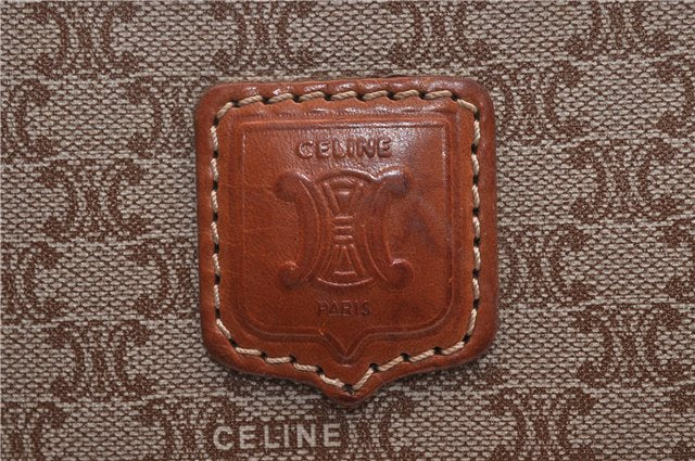 Authentic CELINE Macadam Blason Pattern Clutch Bag Purse PVC Leather Beige 0169D