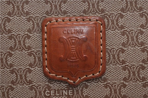 Authentic CELINE Macadam Blason Pattern Clutch Bag Purse PVC Leather Beige 0169D